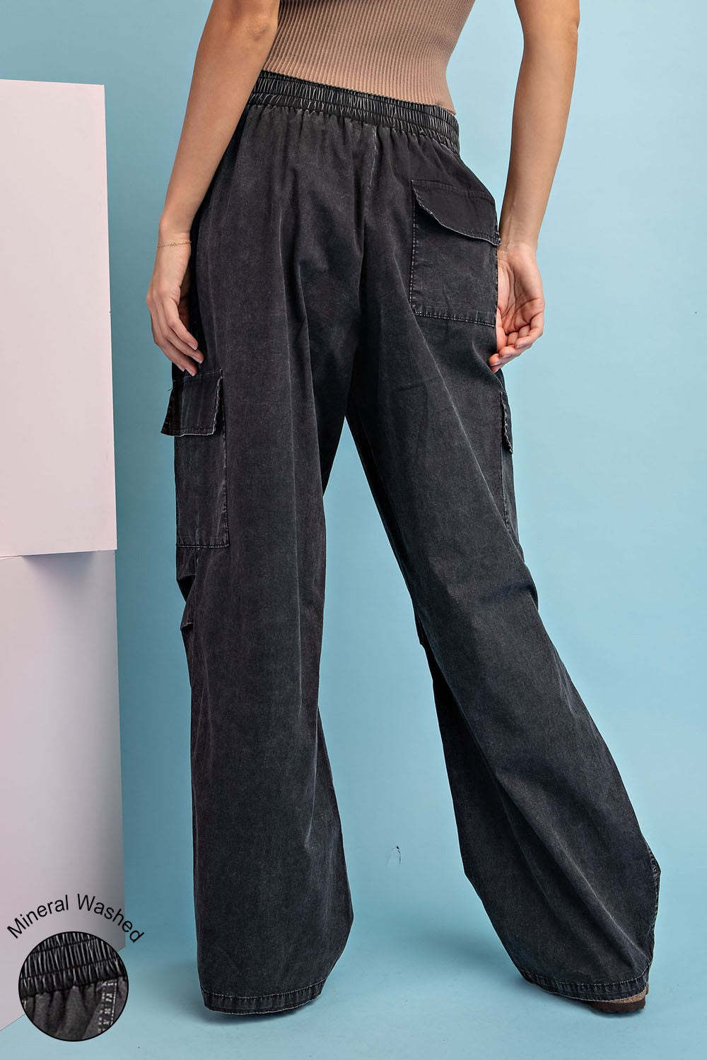 Mineral Washed Straight Leg Pants