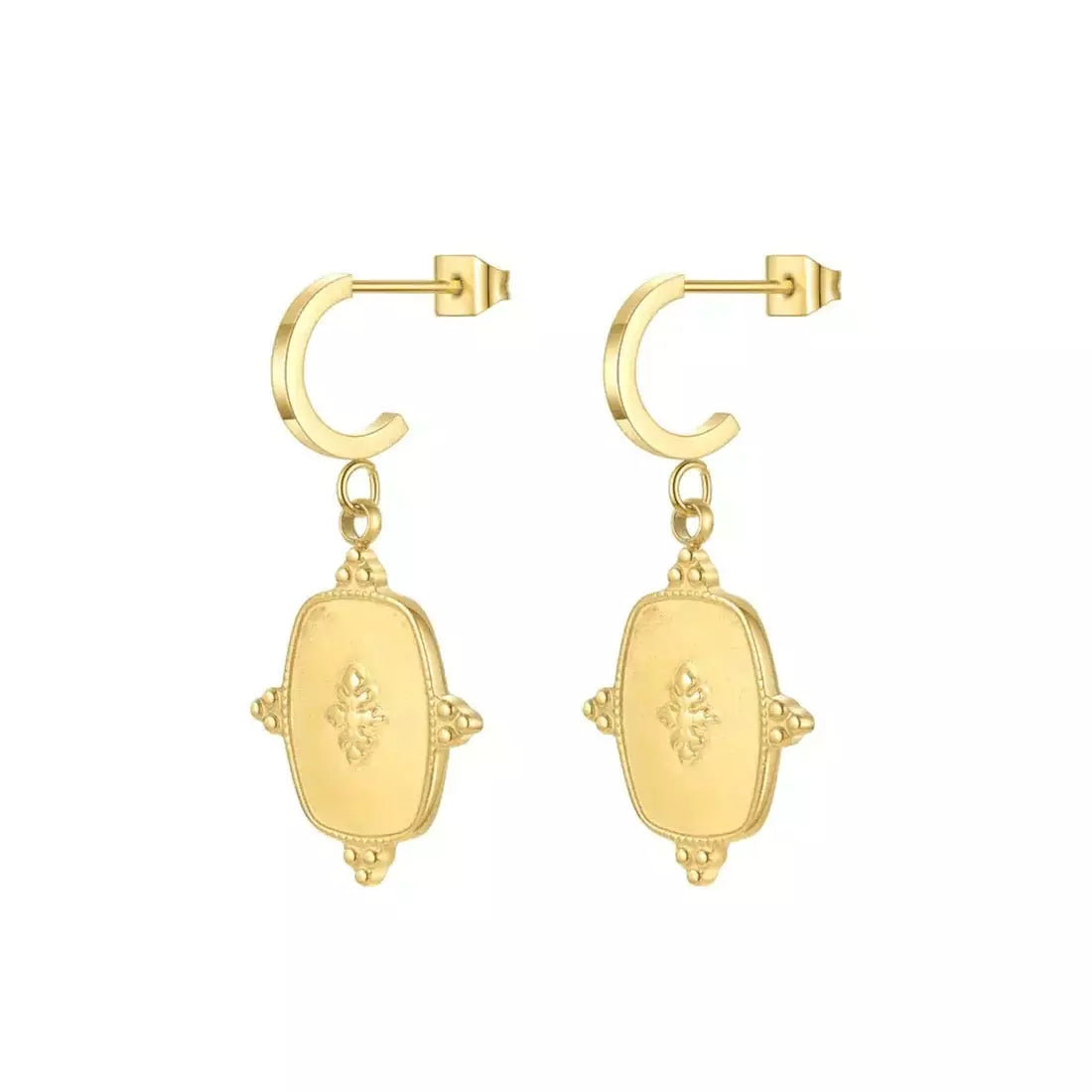Judith Huggie Hoop18k Gold Plated Stainless Steel Earrings - Soco Silo