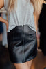 Women's Black Leather Skirt - Soco Silo